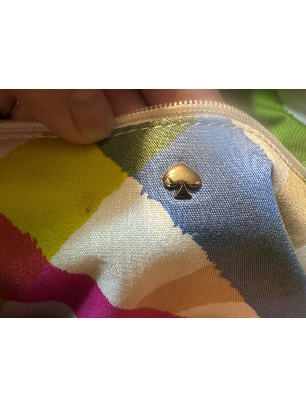 Kate Spade NY Green Leather Tote Bag Custom Floral Bee Butterfly OOAK PXRU3272 - Picture 11 of 14